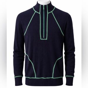 Peter Millar Navy Knit with Green Detail